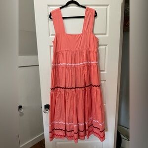 *NWOT* Anthropologie The Helena Square-Neck Smocked Tiered Midi Dress